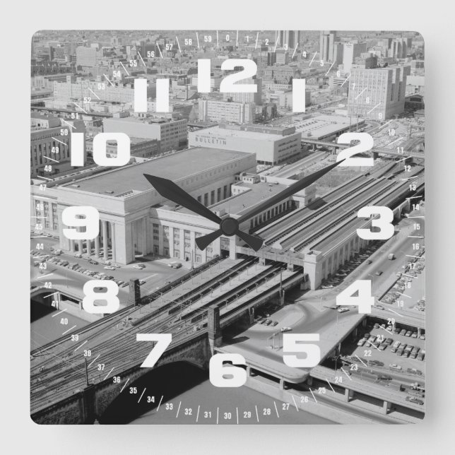 Horloge Carrée Pennsylvania Railroad 30th St.Station Wall Clock (Recto)