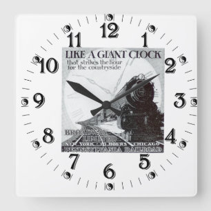 Horloge Carrée Pennsylvania Railroad Broadway Limited 1929