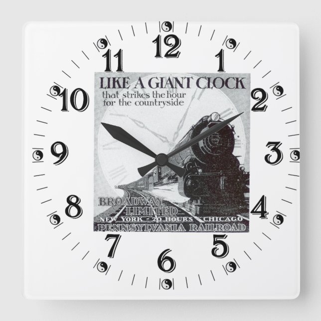 Horloge Carrée Pennsylvania Railroad Broadway Limited 1929 (Recto)