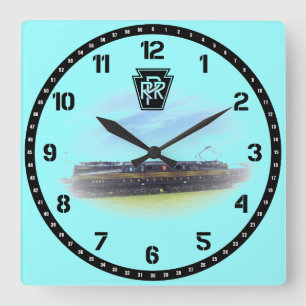Horloge Carrée Pennsylvania Railroad GG-1 #4800 Vue latérale Larg