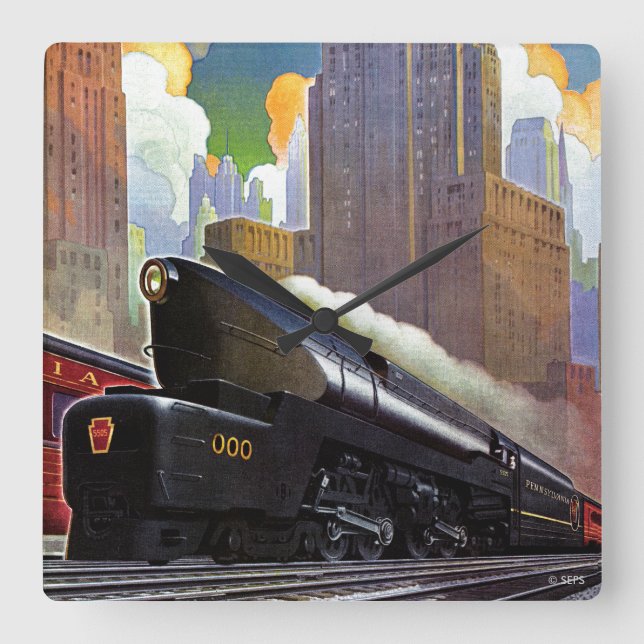 Horloge Carrée Pennsylvania Train by Unknown (Recto)