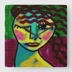 Horloge Carrée Penser l'art Abstrait original