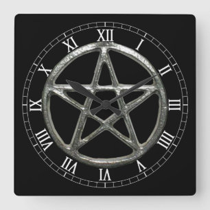 Horloge Carrée Pentacle Square Roman Numerals