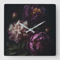 Peonies violettes foncées Fleur Bouquet Huile enco