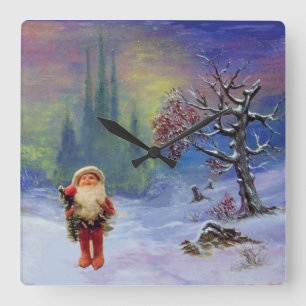 HORLOGE CARRÉE PÈRE NOËL DES GNOMES