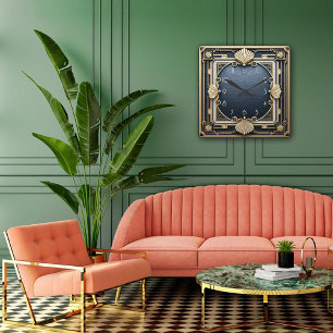 Horloge Carrée Perfection géométrique dans un style Art Déco