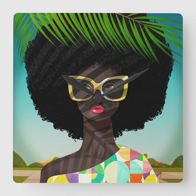 Horloge Carrée Perfectly Palm Springs (Recto)