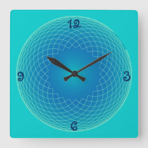 Horloge Carrée perles à fil bleu