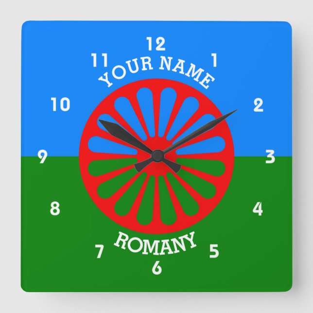 Horloge Carrée Personalized Official Romany gypsy travellers flag (Recto)