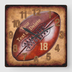 Horloge Carrée Personalized Vintage Football Decor