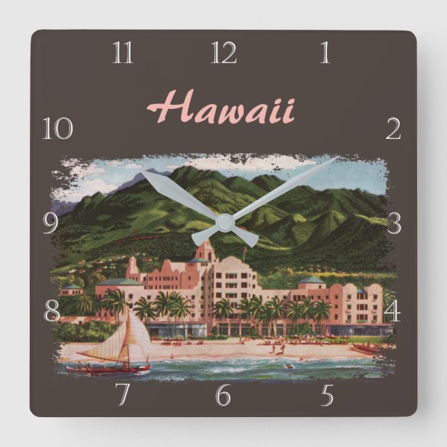 Horloge Carrée Personnalisation de l'hôtel Royal Hawaiian (Recto)