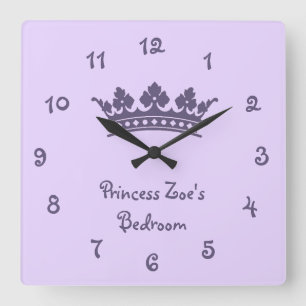 Horloge Carrée Personnalité de Purple Princesse Girl