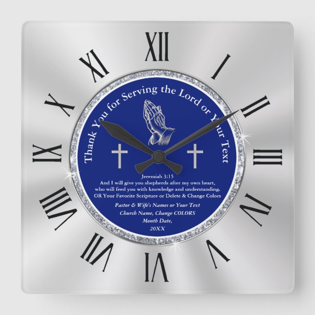 Horloge Carrée Personnalité du pasteur Appreciation Day Venin Ide (Recto)