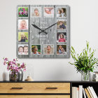 Personnalized 12 Photo Collage Rustic Gray Wood