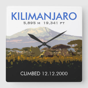 Horloge Carrée Personnalized Mt Kilimanjaro Climb