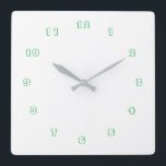 Horloge Carrée Personnalized Your Colors Numbers Font Text Elegan<br><div class="desc">Belles couleurs personnalisables Horloge - Choisissez / ajoutez vos couleurs arrière - plans et numériques préférées !  
Choisissez Vos Polices Numériques Uniques !
Ajoutez votre texte / nom / date / logo / image ...  ou sinon :)Profitez - Soyez heureux - Soyez en santé !</div>