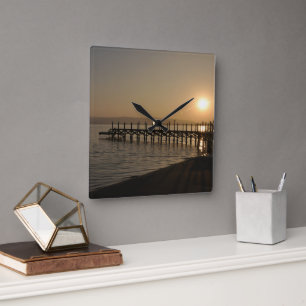 Horloge Carrée Peru - Paracas Sunset