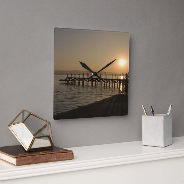 Horloge Carrée Peru - Paracas Sunset (Bureau)