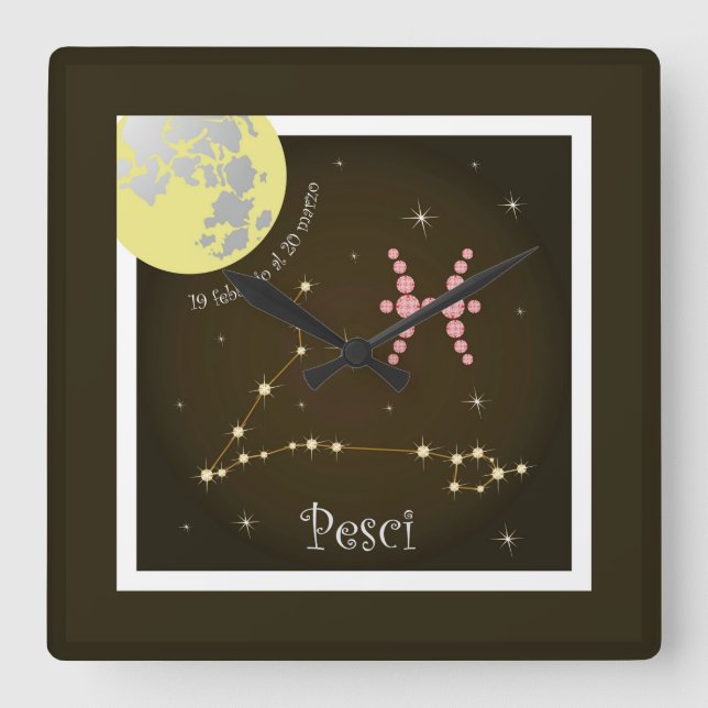 Horloge Carrée Pesci 19 febbraio al 20 heures marzo (Recto)