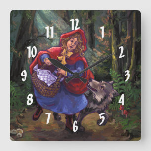 Horloge Carrée Petit Chaperon Rouge
