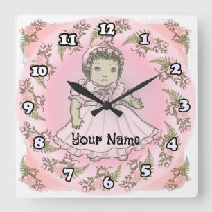 Horloge Carrée Petite poupée bébé