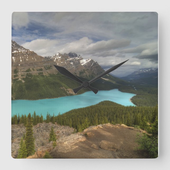 Horloge Carrée Peyto Lake, Alberta Canada (Recto)