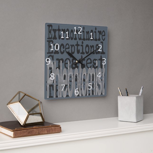 Horloge Carrée Phlebotomie Extraordinaire (Bureau)
