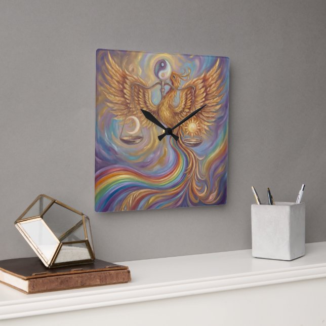 Horloge Carrée Phoenix Balance Spiritual Wall Tapestry (Bureau)