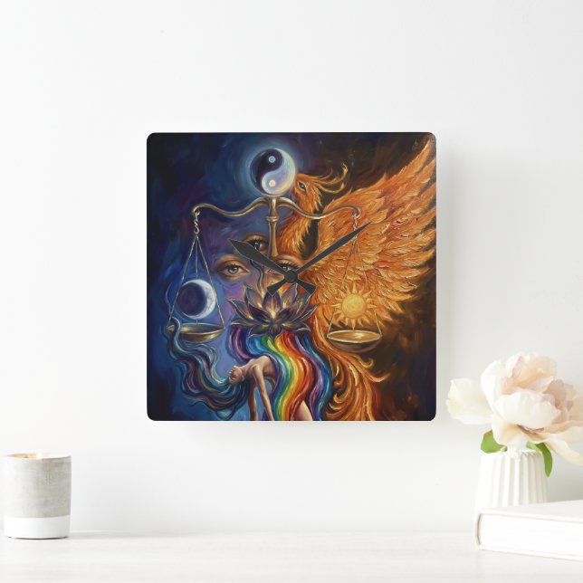 Horloge Carrée Phoenix Balance Spiritual Wall Tapestry (Maison)