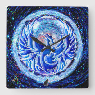 Horloge Carrée Phoenix bleu