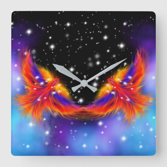 Horloge Carrée Phoenix Nebula (Recto)
