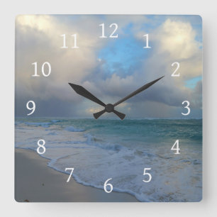Horloge Carrée Photo 21 plage océanique
