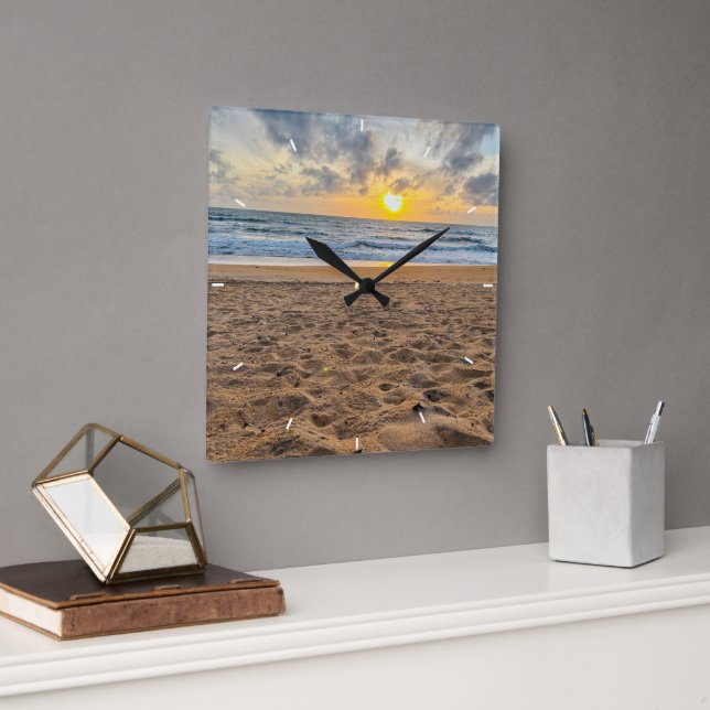 Horloge Carrée Photo Custom Family Personalized Wall Clock (Bureau)