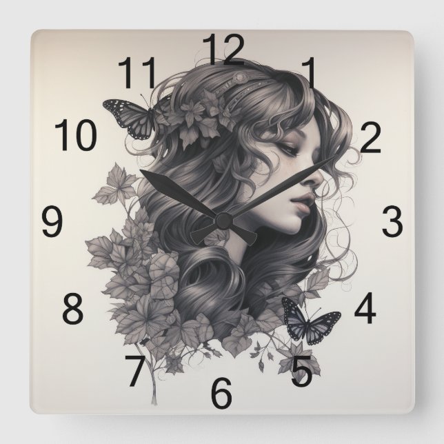 Horloge Carrée Photo Custom Family Personalized Wall Clock (Recto)