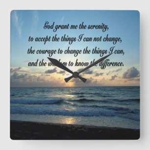 HORLOGE CARRÉE PHOTO DE BEAUTIFUL SERENITY PRAYER OCEAN