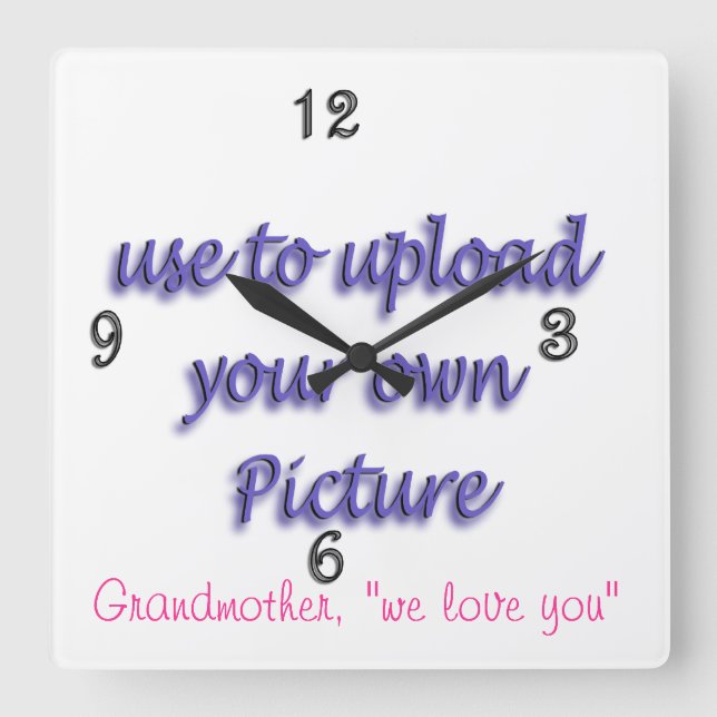 Horloge Carrée Photo de Family Clock-customize and personalize (Recto)