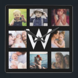 Horloge Carrée Photo de Family Collage Custom personalized<br><div class="desc">Photo de Family Collage Custom personalized</div>