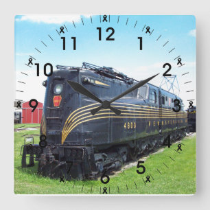 Horloge Carrée Photo de la locomotive GG-1 #4800 de chemin de fer