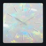 Horloge Carrée photo gemstone opal<br><div class="desc">horloge murale photo opale</div>