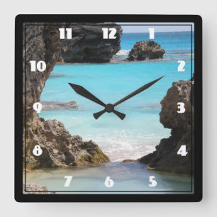 Horloge Carrée Photo Island Coast & Tropical Sea