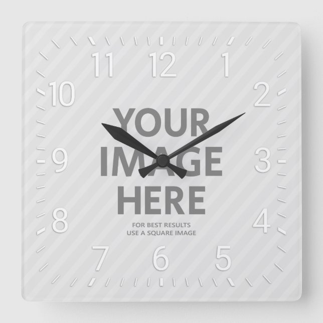 Horloge Carrée Photo Personalized Wall Clocks Custom Big Square (Recto)