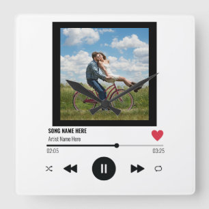 Horloge Carrée Photo personnalisée Amateurs Unique Musique Cadea