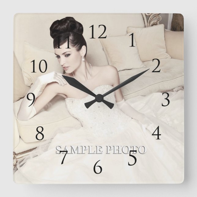 Horloge Carrée Photo Wall Clock (Recto)