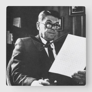 Horloge Carrée Photographie de Ronald Reagan