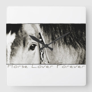 Horloge Carrée Photos des yeux du cheval