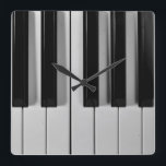 Horloge Carrée Piano Clastom Wall Clock<br><div class="desc">Whetheryou are a piano virtuoso or someone who barely play barely chopsticks,  you are sure to love this black and white piano keyboard Custom Wall Clock.</div>