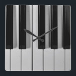 Horloge Carrée Piano Clastom Wall Clock<br><div class="desc">Whetheryou are a piano virtuoso or someone who barely play barely chopsticks,  you are sure to love this black and white piano keyboard Custom Wall Clock.</div>