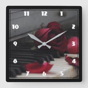 Horloge Carrée Piano Keys
