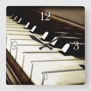 Horloge Carrée Piano Keys Music Lover's Wall Clock