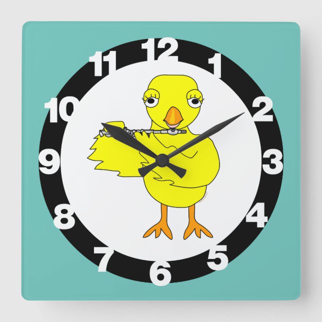 Horloge Carrée Piccolo Chick (Recto)
